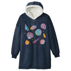 Seashells Nature Colorful Hooded Wearable Blanket