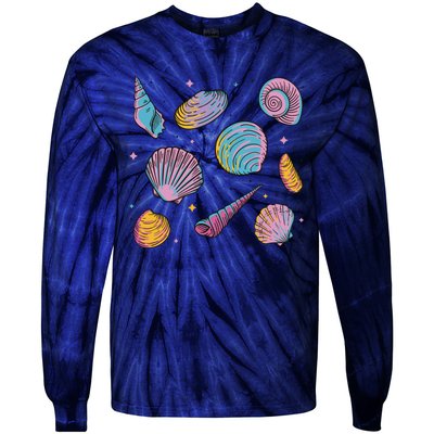 Seashells Nature Colorful Tie-Dye Long Sleeve Shirt