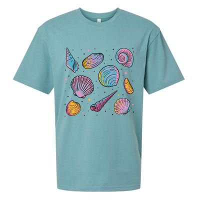 Seashells Nature Colorful Sueded Cloud Jersey T-Shirt