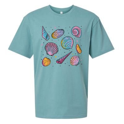 Seashells Nature Colorful Sueded Cloud Jersey T-Shirt