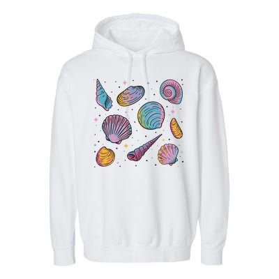 Seashells Nature Colorful Garment-Dyed Fleece Hoodie