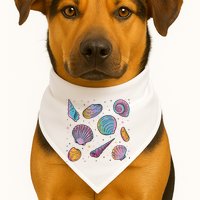 Seashells Nature Colorful USA-Made Doggie Bandana