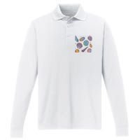 Seashells Nature Colorful Performance Long Sleeve Polo