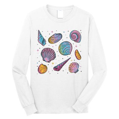 Seashells Nature Colorful Long Sleeve Shirt