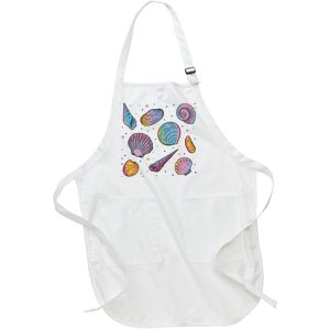 Seashells Nature Colorful Full-Length Apron With Pockets