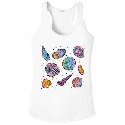 Seashells Nature Colorful Ladies PosiCharge Competitor Racerback Tank