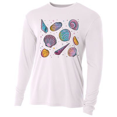 Seashells Nature Colorful Cooling Performance Long Sleeve Crew