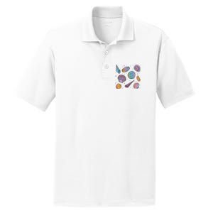 Seashells Nature Colorful PosiCharge RacerMesh Polo