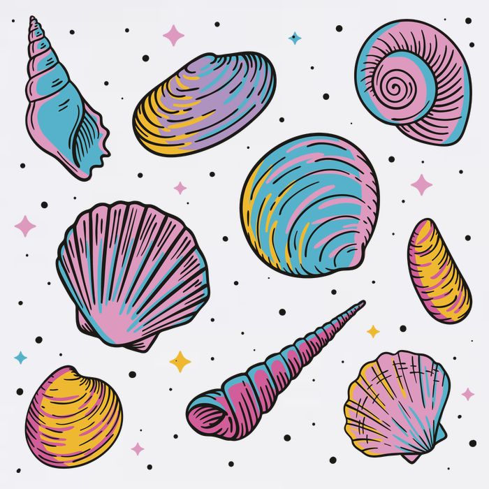 Seashells Nature Colorful Trucker Hat