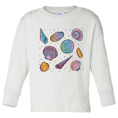 Seashells Nature Colorful Toddler Long Sleeve Shirt