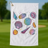 Seashells Nature Colorful Golf Towel