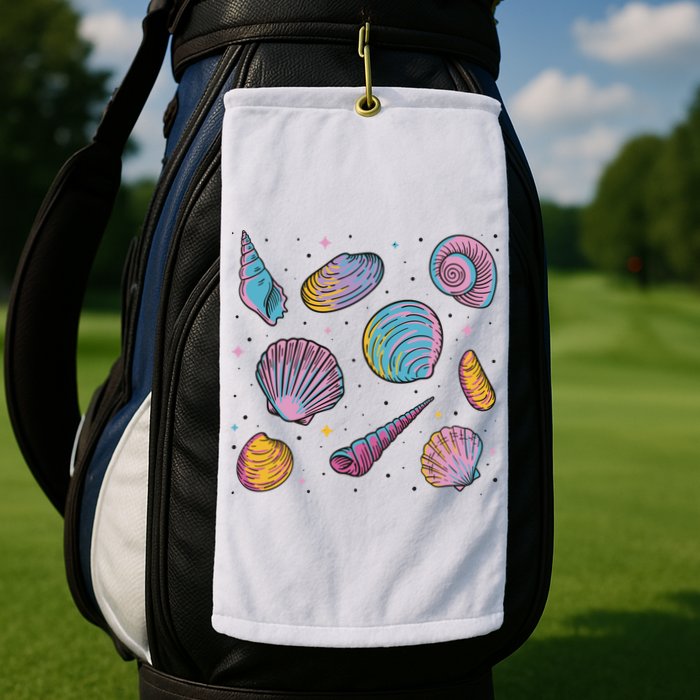 Seashells Nature Colorful Golf Towel