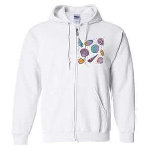 Seashells Nature Colorful Full Zip Hoodie