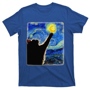 Starry Night Cat Van Gogh Cat Funny Cat Lover T-Shirt