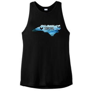 Support North Carolina Stay Western Strong Nc State Gift Ladies PosiCharge Tri-Blend Wicking Tank