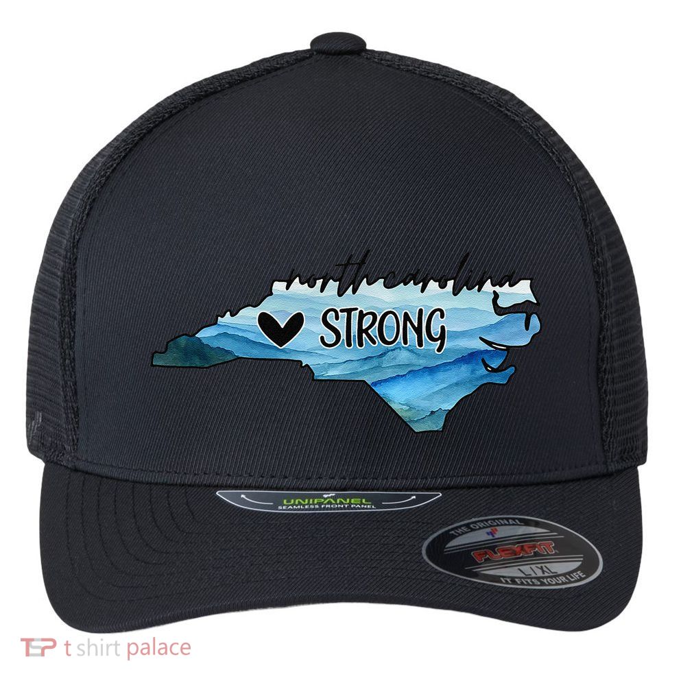 Support North Carolina Stay Western Strong Nc State Gift Flexfit Unipanel Trucker Cap