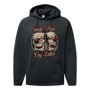 Smile Now Cry Later Drama Masks Performance Fleece Hoodie