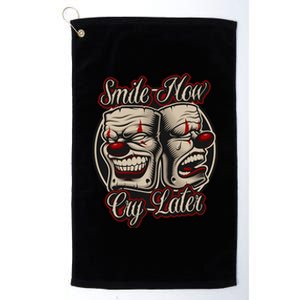 Smile Now Cry Later Drama Masks Platinum Collection Golf Towel