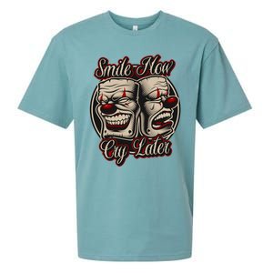 Smile Now Cry Later Drama Masks Sueded Cloud Jersey T-Shirt