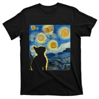 Starry Night Cat Van Gogh Sky Painting Art Funny Cat Lover T-Shirt