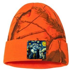 Starry Night Cat Van Gogh Sky Painting Art Funny Cat Lover Kati Licensed 12" Camo Beanie