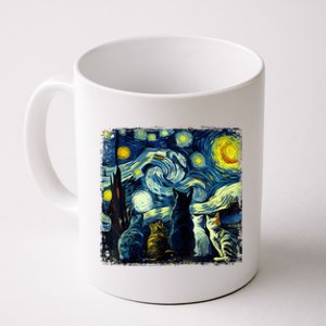 Starry Night Cat Van Gogh Sky Painting Art Funny Cat Lover Coffee Mug