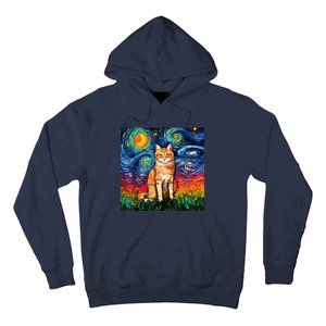 Starry Night Cat Van Gogh Cat Cat Lover Cat Mom Cat Dad Hoodie