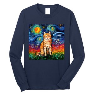 Starry Night Cat Van Gogh Cat Cat Lover Cat Mom Cat Dad Long Sleeve Shirt