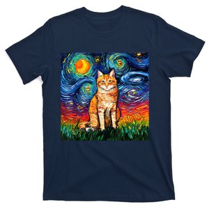 Starry Night Cat Van Gogh Cat Cat Lover Cat Mom Cat Dad T-Shirt