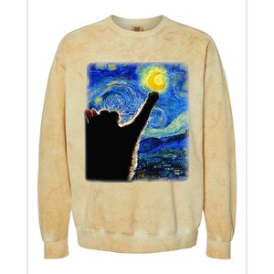 Starry Night Cat Van Gogh Cat Cat Lover Cat Mom Cat Da Colorblast Crewneck Sweatshirt