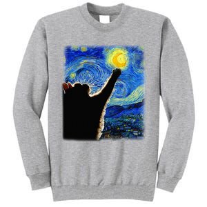 Starry Night Cat Van Gogh Cat Cat Lover Cat Mom Cat Da Tall Sweatshirt