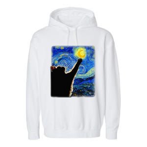 Starry Night Cat Van Gogh Cat Cat Lover Cat Mom Cat Da Garment-Dyed Fleece Hoodie