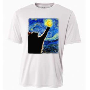 Starry Night Cat Van Gogh Cat Cat Lover Cat Mom Cat Da Cooling Performance Crew T-Shirt