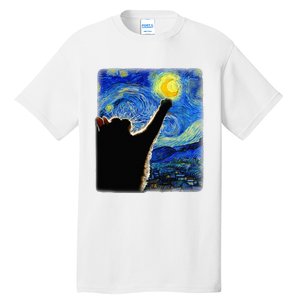 Starry Night Cat Van Gogh Cat Cat Lover Cat Mom Cat Da Tall T-Shirt