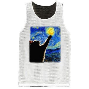 Starry Night Cat Van Gogh Cat Cat Lover Cat Mom Cat Da Mesh Reversible Basketball Jersey Tank