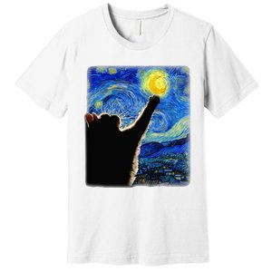 Starry Night Cat Van Gogh Cat Cat Lover Cat Mom Cat Da Premium T-Shirt