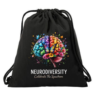Support Neurodiversity Celebrate Spectrum Autism Awareness Drawstring Bag