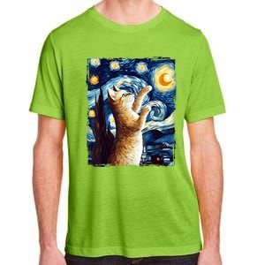 Starry Night Cat, Van Gogh Cat, Cat Lover, Cat Mom, Cat Dad Adult ChromaSoft Performance T-Shirt