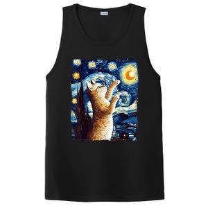 Starry Night Cat, Van Gogh Cat, Cat Lover, Cat Mom, Cat Dad PosiCharge Competitor Tank