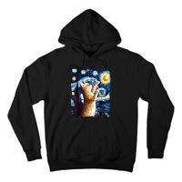 Starry Night Cat, Van Gogh Cat, Cat Lover, Cat Mom, Cat Dad Tall Hoodie