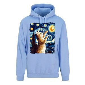 Starry Night Cat, Van Gogh Cat, Cat Lover, Cat Mom, Cat Dad Unisex Surf Hoodie