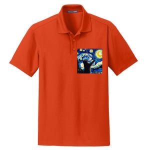 Starry Night Cat Van Gogh CatBlack Cat Dry Zone Grid Polo