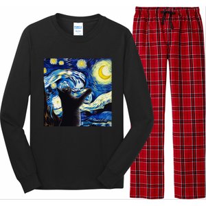 Starry Night Cat Van Gogh CatBlack Cat Long Sleeve Pajama Set