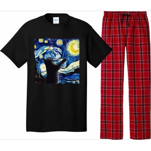 Starry Night Cat Van Gogh CatBlack Cat Pajama Set