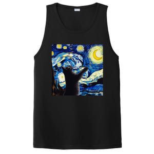 Starry Night Cat Van Gogh CatBlack Cat PosiCharge Competitor Tank