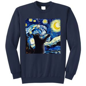 Starry Night Cat Van Gogh CatBlack Cat Sweatshirt