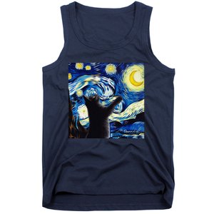 Starry Night Cat Van Gogh CatBlack Cat Tank Top