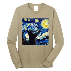 Starry Night Cat Van Gogh CatBlack Cat Long Sleeve Shirt