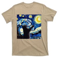 Starry Night Cat Van Gogh CatBlack Cat T-Shirt