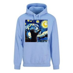 Starry Night Cat Van Gogh CatBlack Cat Unisex Surf Hoodie